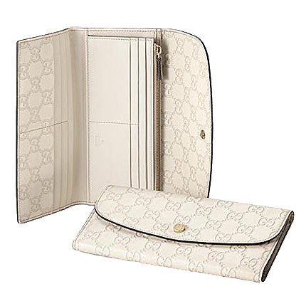 Blanc Gucci Continental Porte-Monnaie Avec Verrouillage Détail